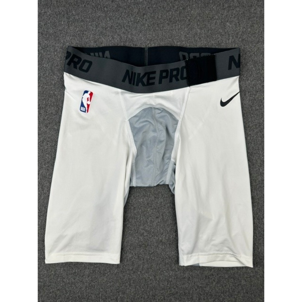 Nike Pro NBA Mens Compression Shorts White Grey Performance Training Large